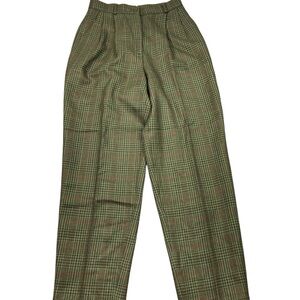 Vintage wool 90s Jennifer Moore houndstooth high waist pleated trousers 26x30